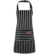 XLSXEXCL Stripes Kids Apron, Kids Cooking Aprons with 2 Pockets, Cute Kids Aprons for Cooking for...