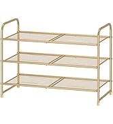 Simple Trending 3-Tier Stackable Shoe Rack, Expandable & Adjustable Shoe Shelf Storage Organizer,...