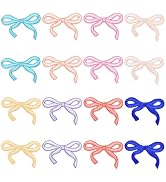Jongdari Bow Patches Iron on, 16pcs Colorful Cute Embroidered Girly Sew on Bow Applique Patches f...
