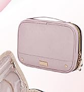 NISHEL Travel Jewelry Case, Travel Organizer for Necklaces, Earrings, Rings, Bracelets, Watch, Pink