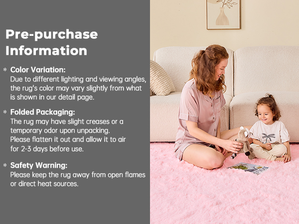 OPPODREAM Fluffy Area Rugs for Girls and Boys, Shaggy Rug for Bedroom, Fuzzy Carpet for Living Room