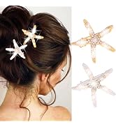 Banatra Starfish Hair Clips Gold Crystal Hair Clip Pearl Hair Barrettes Mermaid Hair Accessories ...
