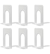 HappyHapi Book Ends Metal Bookends for Shelves, Non-Skid Book End to Hold Books Heavy, 3 Pair Boo...