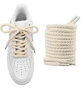 NDTEZUGT 2/7''(7mm) Thick Rope Shoe Laces for Air Force 1, Round Cotton Shoelaces Replacement Str...