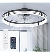 addlon Ceiling Fans with Lights and Remote, 24'' Low Profile Ceiling Fans, 3000-6000K Dimmable Mo...