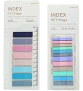 UniBright 440 pcs Sticky Tabs for Books, Transparent Repositionable Page Markers, Morandi Colors ...