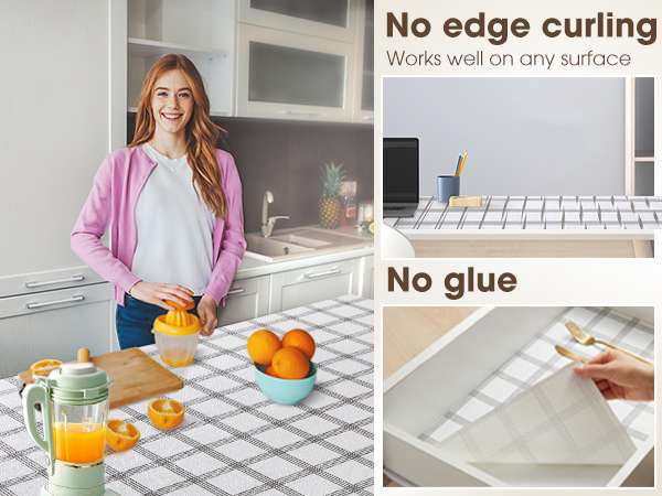 Drawer and Shelf Liner, Non-Slip Kitchen Cabinet Liners is no edge curling no glue