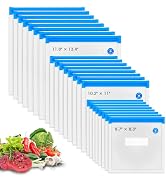 VOYOR Reusable Vacuum Sealer Bags for Food Storage, 24 Pack, Blue, BPA-Free | 3 Sizes for Meal Pr...