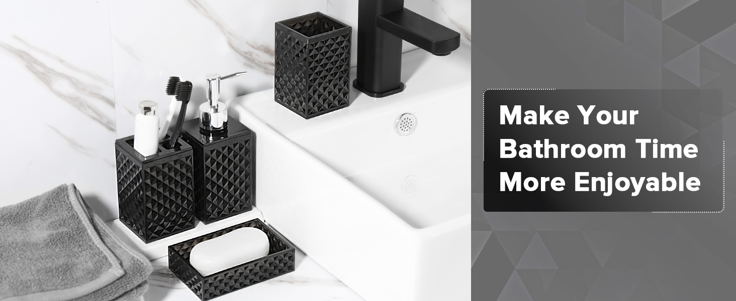 black bathroom accessories