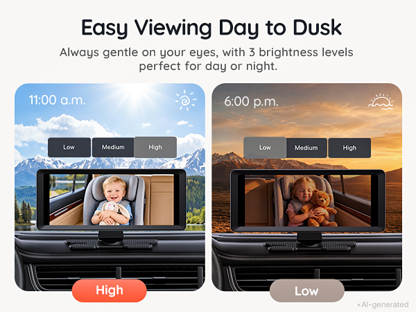 Dual Car Camera Baby Monitor for 2 Kids Baby Car Mirror Rear Facing
