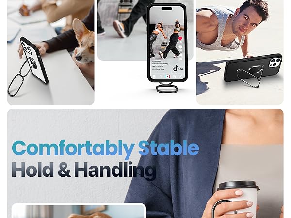 iPhone 16 Pro Max Case clear with ring stand