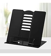 Honagu Book Stand Metal Desk Book Holder, Book Holders for Reading Hands Free, Adjustable Cookboo...