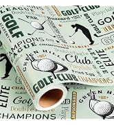 Burymento Golf Wrapping Paper Roll - 17in x 16.4ft Mini Roll, Green Golf Sports Gift Wrap for Bir...