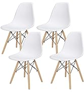HANGKAI Elegant Home DSW Dinning Chair,Mid-Century Style Chair Plastic Dining Shell Chair with Wo...