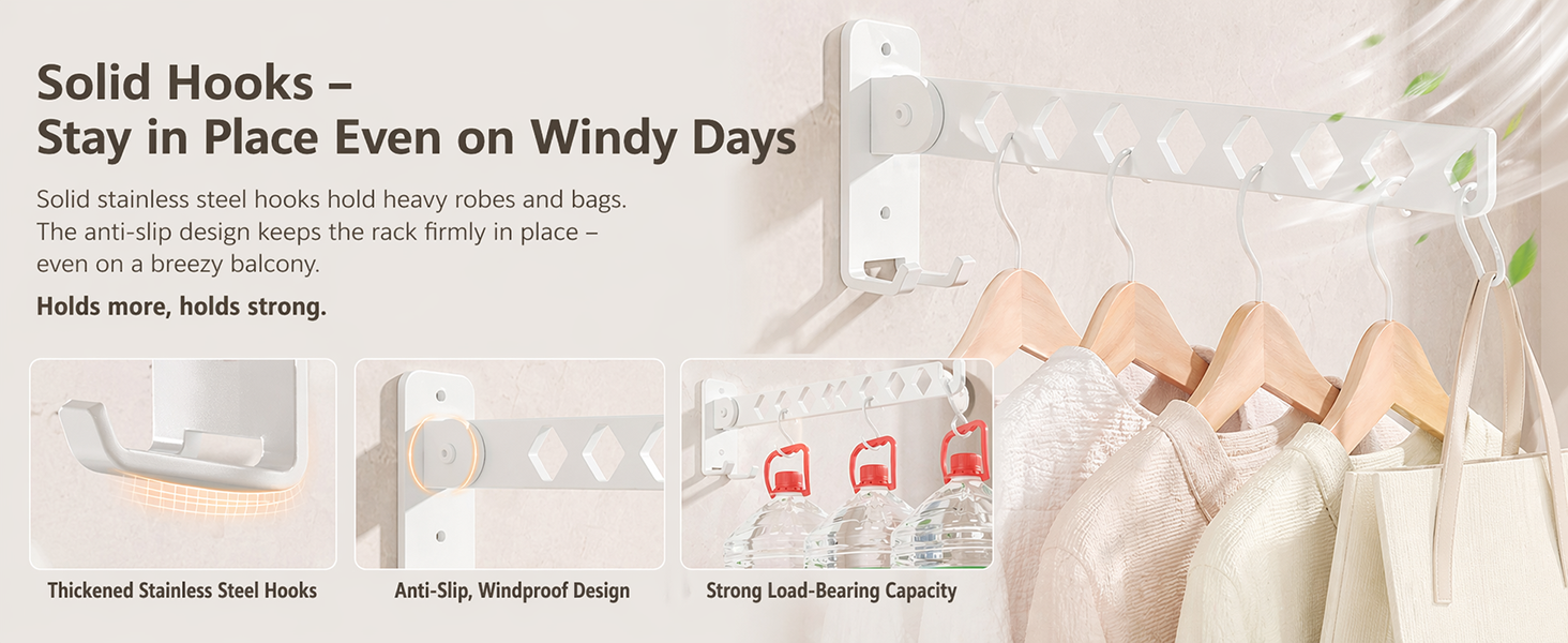 Laundry Drying Rack Wall Mounted Foldable