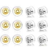 DELECOE Silicone Earring Backs for Studs Droopy Ears Hoops Wires,Locking Secure Earring Backs for...