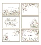 SLAPAFLIFE Floral Thank You Cards with Envelopes, 48 Pack - 4x6 Inches, Perfect for Baby Shower, ...