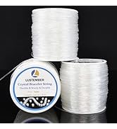 LUSTEMBER 1mm Stretchy Bracelet String, 3 Rolls Durable Elastic String, Clear Bead Cord for Brace...