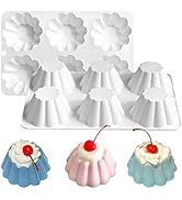 Fchil Silicone Pudding Mold, 6-Cavity Nonstick Jello Dessert Making Tray, Custard Mold for Mousse...
