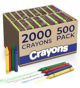 Rosmonde Crayons Bulk, 500 Sets of 4 Pack (2000 Count), Set of 4 Bright Colors, Non-Toxic Colors,...