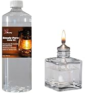 Firefly Aura Petite Refillable Glass Oil Lamp + Firefly Liquid Paraffin Fuel - 32 Oz