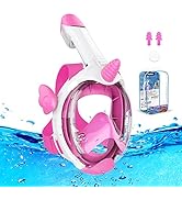 Kkdi Kids Snorkel Mask, Full Face Snorkel Mask for Kids 4-16, Foldable Snorkeling Gear for Kids S...