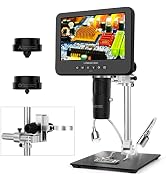 LINKMICRO LM246MS 3 Lens 7 inch HDMI Digital Microscope 2000X for Soldering with 13'' Arm Boom St...