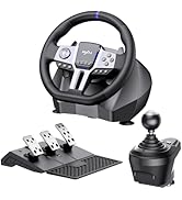 PXN PC Steering Wheel, V9 GEN2 Universal Usb Car Sim 270/900 Degree Race Steering Wheel with 3-Pe...