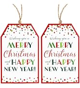 Christmas Gift Tags Merry Christmas Gift Tags with String 50 PCS Xmas Gift Tags Holiday Design Ta...