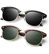 ANZIW Polarized Sunglasses Men Women,Semi Rimless Retro Shades UV400 Protection