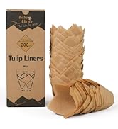 Bake Choice 200pcs Natural Mini Tulip Cupcake Liners for Baking Cups, Unbleached, Greaseproof EU ...