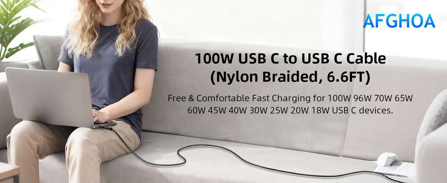 100W USB C cable fast charging
