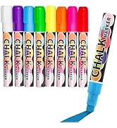 Celepen Window Chalk Markers for Cars Glass Washable, 8 Colors Jumbo Liquid Chalk Marker Pens wit...