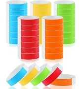 500 Pcs Wrist Bands, Paper Wristbands for Events, Adhesive Colored Wristbands, Disposable Wrist B...