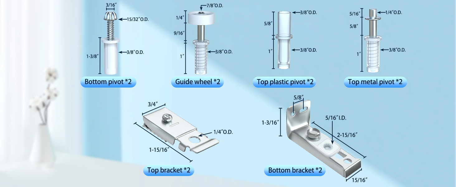 Bi-fold door hardware size