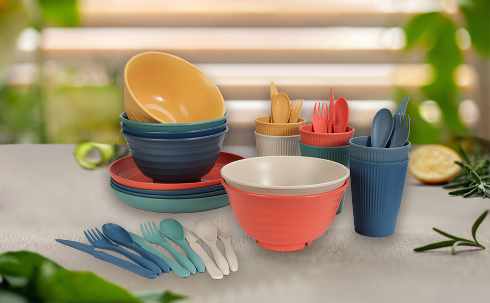 wheat straw dinnerware sets