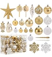 Shatterproof Christmas Ball Ornaments Set, 130 Pack Christmas Tree Decorations, Assorted Hanging ...