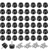 smseace 100PCS Black Rubber Feet Pad, 0.43" H x 0.75" D, Built-in Stainless Steel Gasket and Scre...
