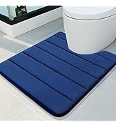 Buganda Memory Foam U-Shaped Contour Toilet Rugs, Non Slip Absorbent Toilet Mat, Thick Soft Washa...