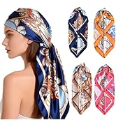 upeilxd 4 Pcs Head Scarf for Women Silk Scarf Hair Scarf Bandanas 35" Square Satin Bag Silk Hair ...