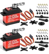 Miuzei 20KG RC Servo Motor High Torque Metal Gear Digital Servo Waterproof Steering for 1/8, 1/10...