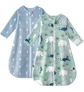 Yoofoss Baby Sleep Sack 0-6 Months, Long Sleeve Sleep Sack 1.5 Tog, Fleece Baby Wearable Blanket ...