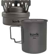 Kuvik Titanium Alcohol Stove & 750ml (25 oz) Titanium Pot Bundle