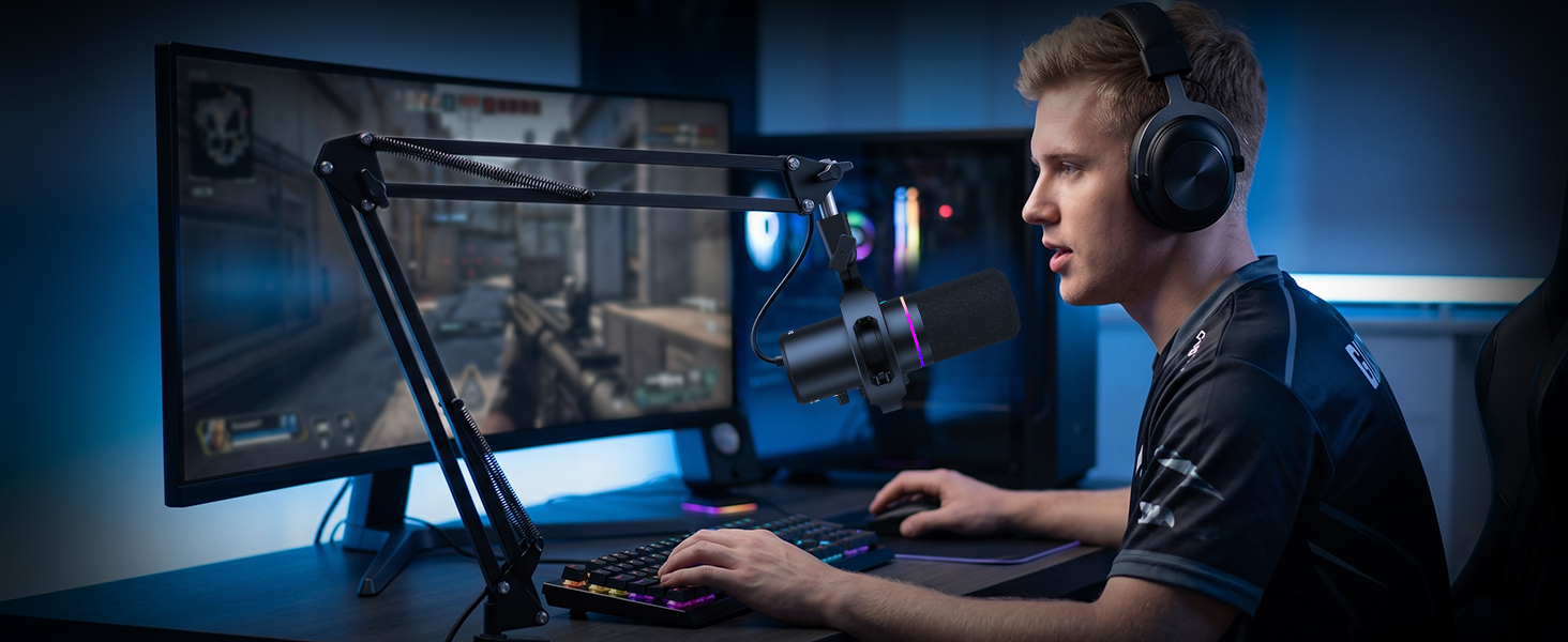Gaming Microphone with Boom Arm