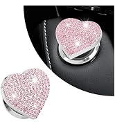 Bling Push Start Button Cover with Rhinestone,Heart Push to Start Button Cover for Car Decor,Diam...