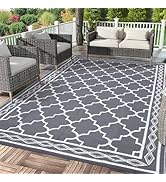 Garvee Outdoor Rug 9x12 Waterproof for Patio Clearance,Large Plastic Straw Mat for Camping,Porch,...