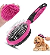 2PCS Pet Grooming Tools - Double-Sided Brush for Shedding and Bathing, Suitable for Short/Long Ha...