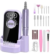 Nail Drill 45000RPM, Electric Nail File for Gel Nail Polish Acrylic,Portable File Machine Set,Rec...