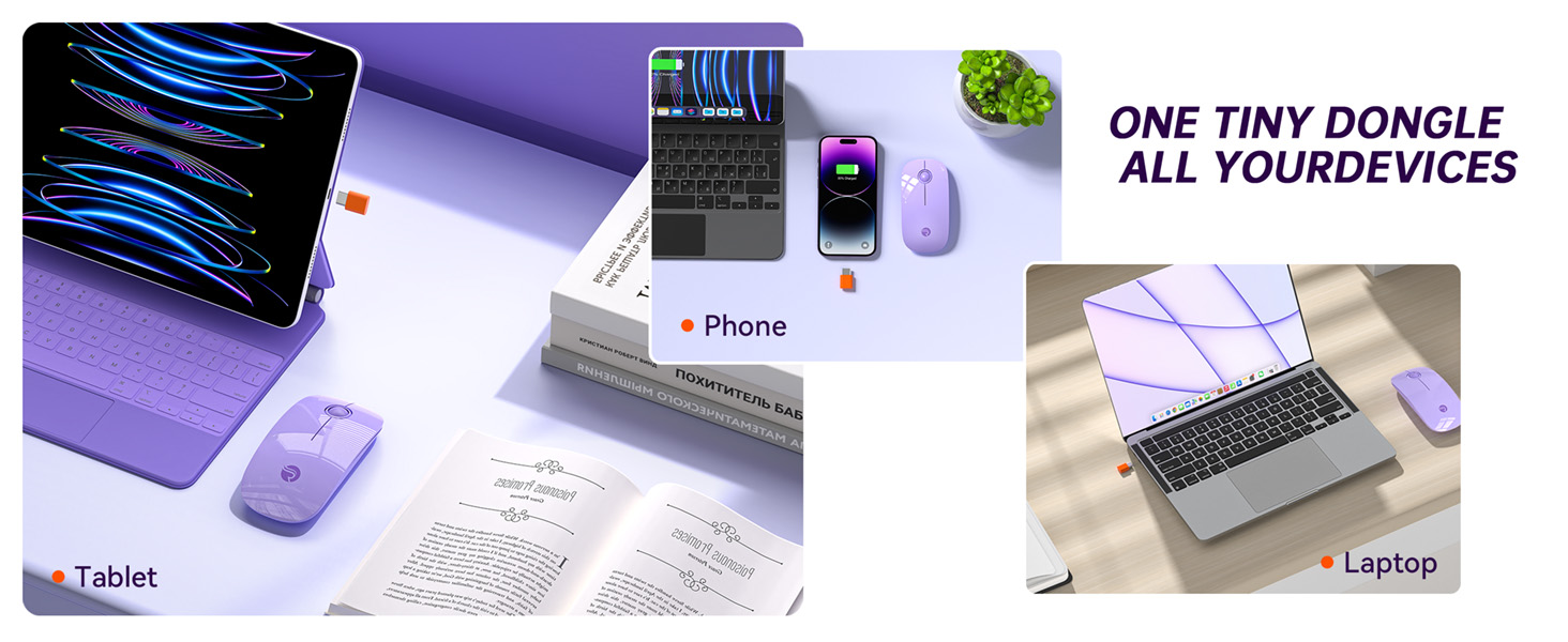 R306C USB C Wireless Mouse for Macbook, iPad, Chromebook