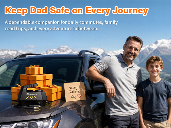 Tire Inflator Portable Air Compressor, Air Pump for Car Tires, Father's Day Gift for Dad